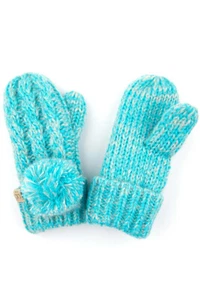 ScarvesMe C.C 2-7 years Children Girl Boy Kids Fuzzy Lining Knit Solid Gloves - Picture 1 of 15