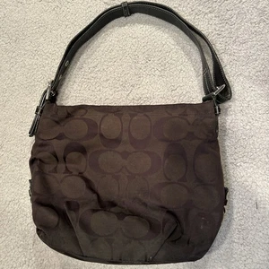 Vintage Coach schwarz Signatur Hobo Schultertasche Schnalle Riemen Handtasche - Bild 1 von 10