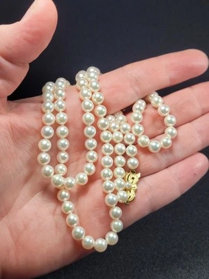 Collar de perlas MIKIMOTO 30"" longitud ópera broche oro 18K 28359-18 Foto 1 de 4