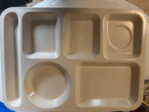 (12) Carlisle Melamine Right-Hand 6-Compartment Lunch School Tray 10" x 14" - Picture 1 of 4