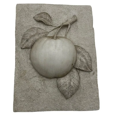 Escultura de arte de pared de cocina de granja aspecto de piedra placa decoración de pared de manzana Foto 1 de 4