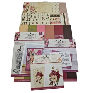 Crafters Companion Nitwit Collection BLOOM WITH GRACE Pads, Stamps, Die Job Lot - Picture 1 of 7
