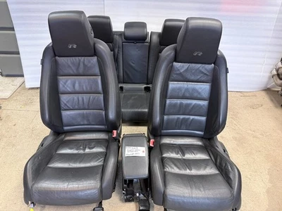 12 VOLKSWAGEN GOLF R GTI MK6 FRONT REAR BLACK LEATHER SEATS DOOR PANELS 10-14 - Image 1 of 4