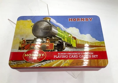 Hornby Premium Playing Card Set 2 decks, 5 dice and book in metal tin B12 - Image 1 of 4