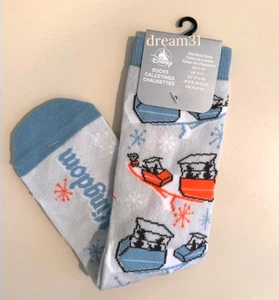 Disney Parks Magic Kingdom Tomorrowland People Mover Retro Crew Socks 1 Pair - Picture 1 of 3