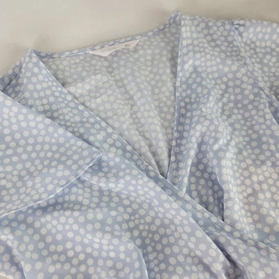 LC Lauren Conrad Dress Women's Petite XS Blue White Polka Dot Ruffle Tie Waist - Image 1 of 4