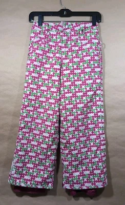 Calça de esqui Burton meninas média Wrangler snowboard esportes de inverno náilon rosa verde - Imagem 1 de 4