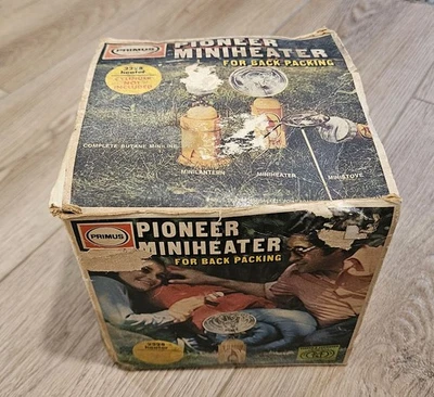 Vintage Primus Pioneer Mini Heater Backpacking Camping Sweden UNTESTED In Box - Image 1 of 4