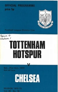 TOTTENHAM HOTSPUR v CHELSEA 21st OCTOBER 1972 (FREE POST IN THE UK). - Picture 1 of 1