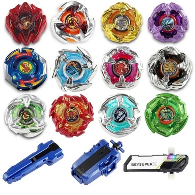 SB BEYBLADE X 12pcs X Series Bey Tops + Launcher + Grip + Blue Set X Generation