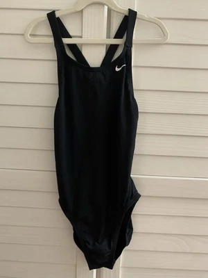 Nike Women’s One Piece Swimsuit Black Strapped Racerback Size 32/WMNS 6  - Image 1 of 4