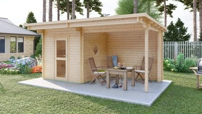 Saunahaus Gartensauna Gartenhaus Sauna Außensauna Trontheim 2 Plus Ofen optional - Bild 1 von 4