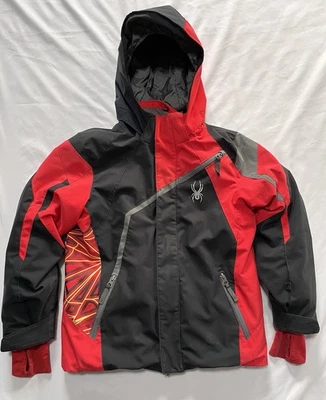 Spyder Boys Size 10 Jacket Ski Coat Winter Snowboard With Hood - Image 1 of 4