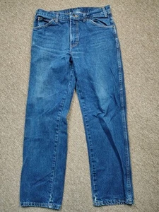 DICKIES 5 Pocket Regular Fit Work Jeans Men's 33x32 Dark Blue Cotton Denim - Picture 1 of 10