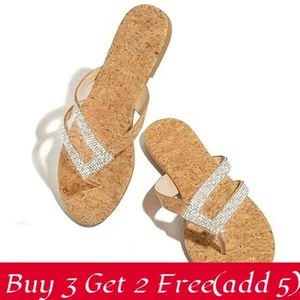 Women's Casual Summer Flat Shoes Glitter Slipper Slip On Leopard Print Sandals - Picture 1 of 2