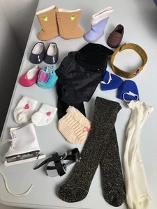 American Girl Misc Lot odds & ends shoes, skates tights tiara socks - Picture 1 of 8