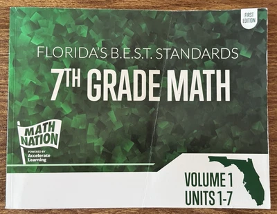 Florida’s BEST Standards 7th Grade Math Volume 1 Units 1-7 - Image 1 of 4