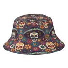Sugar Skull Bucket Hat Boys Girls Hip Hop Mexican Fisherman Hat Beach Boonie Hat