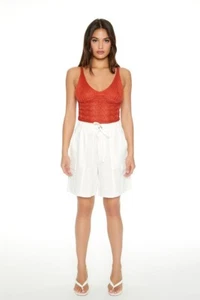 Forever 21 Womens Cargo Bermuda Shorts Size XL Linen Blend Inseam 7 inches NWT! - Picture 1 of 1