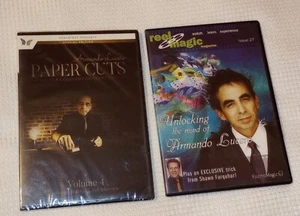 2 DVD Armando Lucero Papercuts V4 Rising Card Magic Transpo Doble Oferta Roth Fry - Imagen 1 de 2
