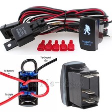 12V On/Off Blue Laser Sasquatch Light Rocker Switch Kit with Relay Wiring Harnes