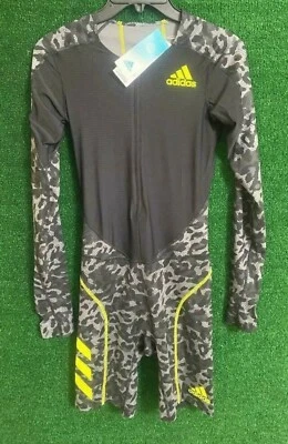 阿迪达斯 Adizero Heat RDY 灰色跑步 Carrera 超级套装 GM1504 GK3913 男式 M 码 — 第 1/3 张图片