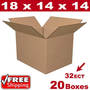 20 - 18x14x14 Cardboard Boxes Mailing Packing Shipping Box Corrugated Carton - Picture 1 of 1