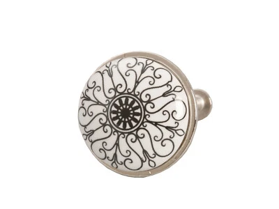 Clayre & Eef Knauf Möbelknopf schwarz 61886 Ornament 3 cm - Bild 1 von 2