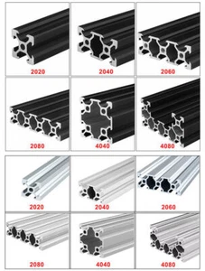 Extrusión de aluminio 2020/2040/2060/2080/4040/4080 2020 ranura en V para impresoras 3D CNC - Imagen 1 de 7