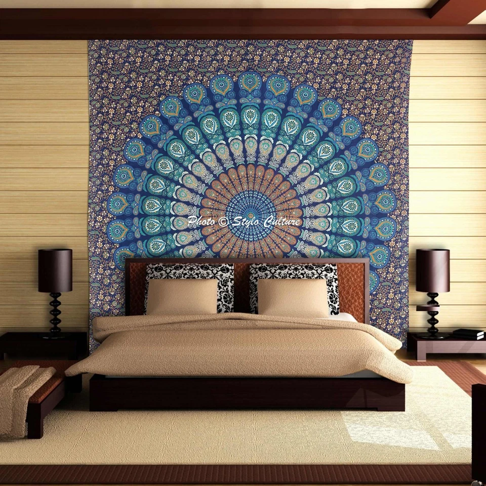 Indian Hippie Bohemian Bedding Bedspread Coverlet Tapestry Wall Hanging Throw - Image 1 of 1