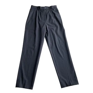 Carlisle Wool Trouser Dress Pant Navy Blue Size 6 Vintage High Waist Workwear - Picture 1 of 7