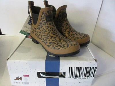 Nuevo Joules Mujer Botas Impermeable 204268 Tostado Leopardo Foto 1 de 2