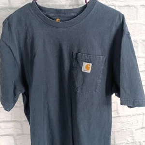 Carhartt Shirt Men M Navy Blue T-Shirt Work Original Fit Workwear Outdoor - Picture 1 of 4