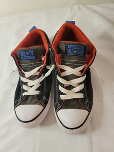 Converse All Star Black Red High Top Mid Sneakers Tie Boy Youth 4 - Picture 1 of 5
