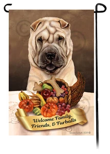 Bandera de jardín de Acción de Gracias - Cream Shar Pei 125B - Imagen 1 de 1