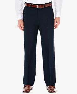 100€ Nuovo con etichette J.M. Haggar Pantalone Abito Uomo 40x30 Premium Elasticizzato Blu Navy Scuro - Foto 1 di 10