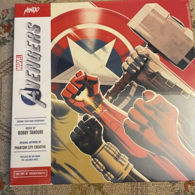 NEW - MARVEL's Avengers Video Game Soundtrack MONDO Tri Color 180 gram LP Vinyl - Image 1 of 2