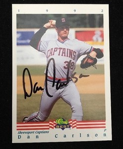 DAN CARLSON 1992 CLASSIC Autograph Signed AUTO Baseball Card 183 GIANTS
