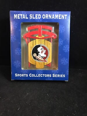 FLORIDA STATE SEMINOLES METAL SLED ORNAMENT SPORTS COLLECTOR SERIES FSU - Image 1 of 4