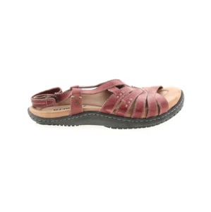 Sandalias Earth Burgandy cuero rojo talla 6 - Imagen 1 de 2
