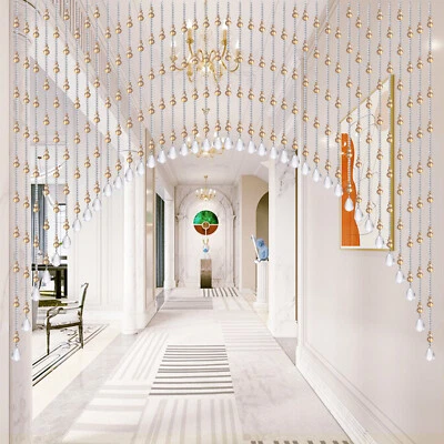 Cenefa colgante cortina con cuentas de cristal arqueado 25/40 hebras puerta ventana Foto 1 de 4