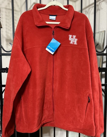 FOOTBALL UH Houston Cougars Men’s COLUMBIA Full Zip Fleece Jacket Sz 2X Red NWT Cover