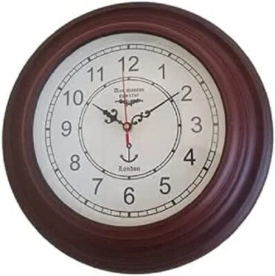Antique Wooden Wall Clock Size 16" (Brown) - Image 1 of 4