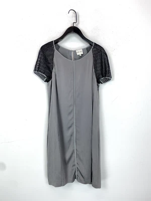 Vestido Reiss Zowie Shift Malla Manga Corta Gris con Bolsillos abertura Corto Talla 6 Foto 1 de 4