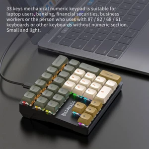 Wired Mechanical 33-Key Numeric Keypad With Multi-Color Lights External Keyb _r1 - Bild 1 von 16