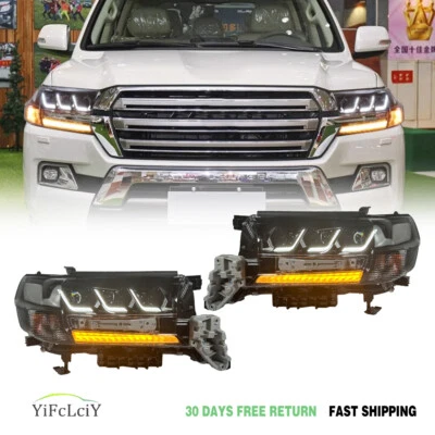 Full LED Headlight For Toyota Land Cruiser 2016-2021 LED Turn Signal Sequential - Imagem 1 de 4