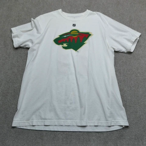 Reebok Minnesota Wild Zach Parise T Shirt Adult XL White Short Sleeve Graphic Cover