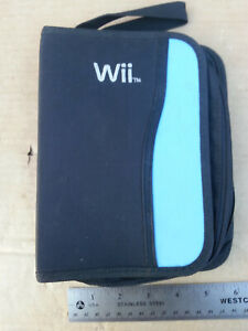 Nintendo Wii Game Storage Blue Black Zippered Travel Carry Carrying Case, Used