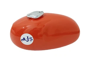 AJS STORMER ALUMINUM ALLOY SCRAMBLER GAS FUEL PETROL TANK ORANGE PAINTED |Fit - Picture 1 of 14