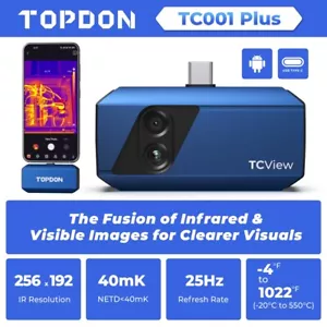 TOPDON TC001 PLUS 256X192 IR Thermal Imaging Camera for Android Type-C Pro-Grade - Picture 1 of 21